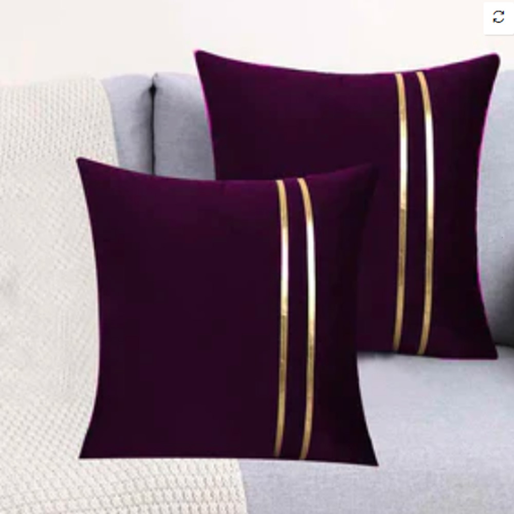 Velvet – Sofa Cushion Cover – (Pair) HT-CC-1001 – Maroon